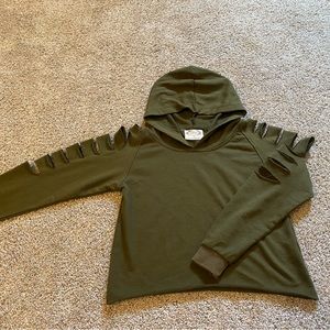 Mia Joy cropped sweatshirt with cut outs girls size 10